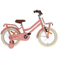 Bella 16 inch 26 cm meisjes terugtraprem zalmroze
