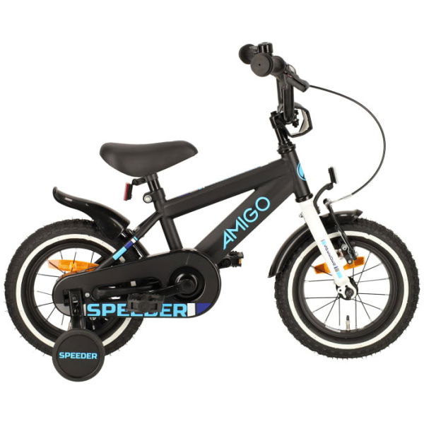 amigo speeder 12 inch 215 cm jongens terugtraprem zwart blauw 1021801 20230814155435
