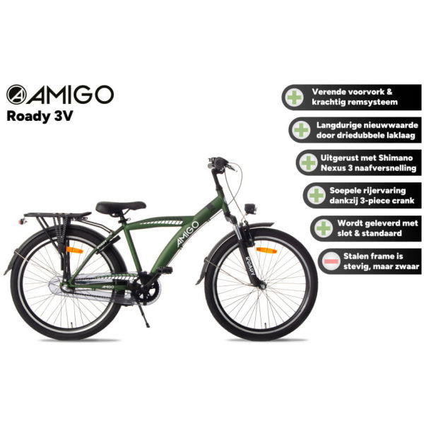 amigo roady 24 inch 385 cm jongens 3v terugtraprem groen 2 1023569 20240410154953