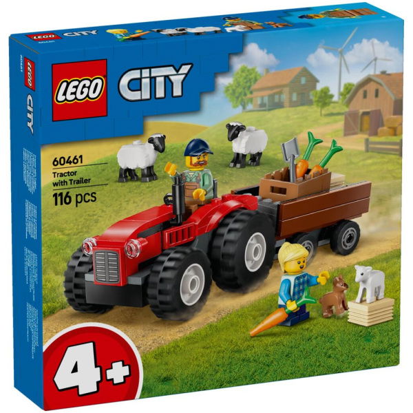 Lego City 60461 Rode Tractor Met Aanhanger En Schapen - Afbeelding 1