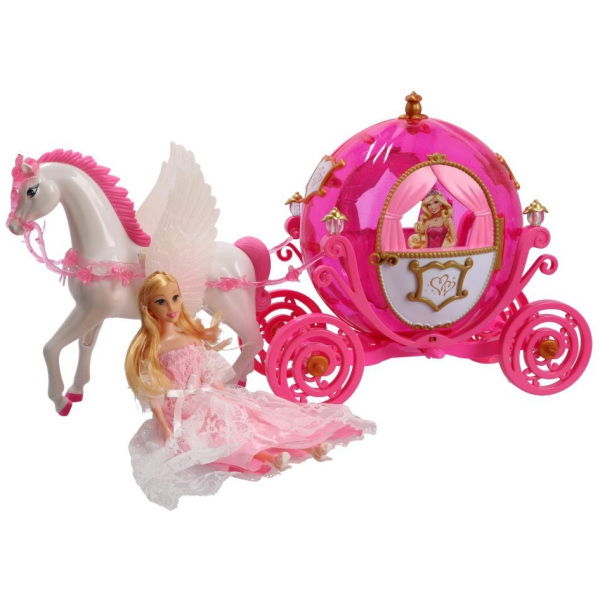 Overige Merken Prinses Pop Met Paardenkoets + Licht - Afbeelding 2
