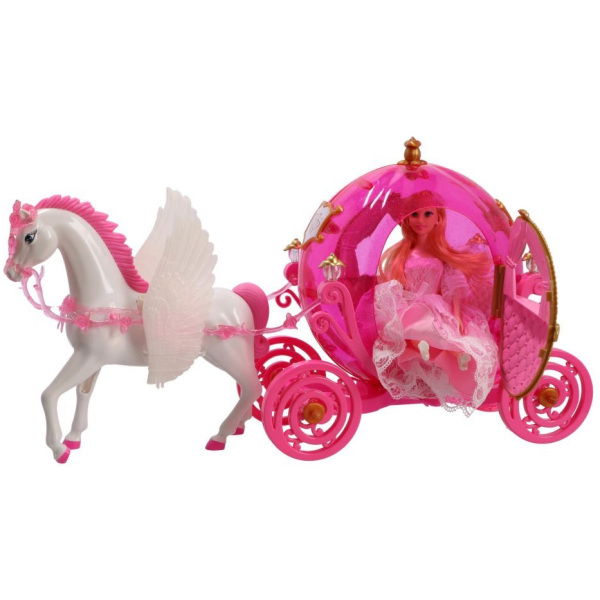 Overige Merken Prinses Pop Met Paardenkoets + Licht - Afbeelding 3