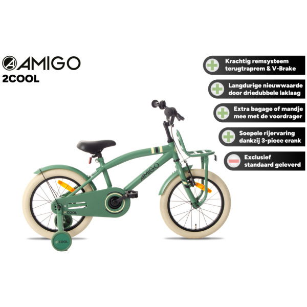 amigo 2cool 14 inch 24 cm jongens terugtraprem groen 2 1023539 20240604121329