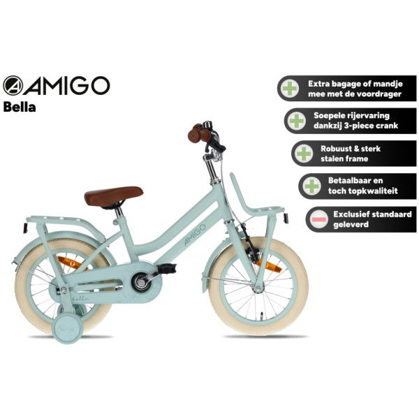 amigo bella 14 inch 24 cm meisjes terugtraprem groen 2 1022211 20240605085628