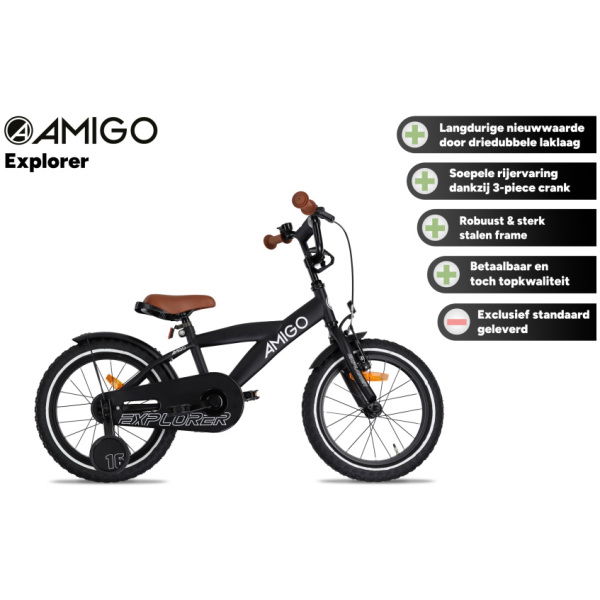 amigo explorer 12 inch 20 cm jongens terugtraprem zwart wit 2 1021774 20240604122601 1