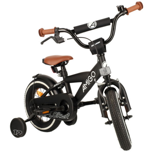 amigo explorer 12 inch 20 cm jongens terugtraprem zwart wit 3 1021774 20230815152248 1