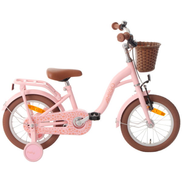 amigo fairy 14 inch 24 cm meisjes terugtraprem zalmroze 1023552 20231213120021