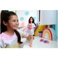 Barbie Fashionista Pop Witte Jurk Donker Haar - Afbeelding 4
