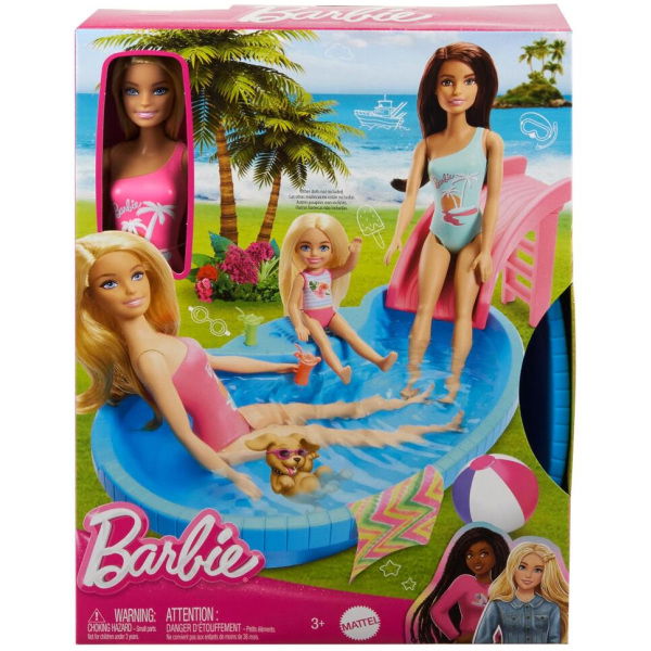 Barbie Zwembad Met Pop - Afbeelding 1