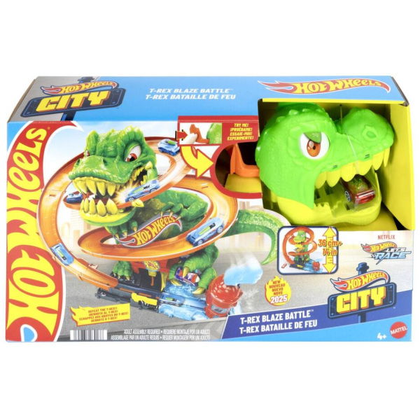 Mattel Hot Wheels City T-Rex Brandweerkazerne - Afbeelding 1
