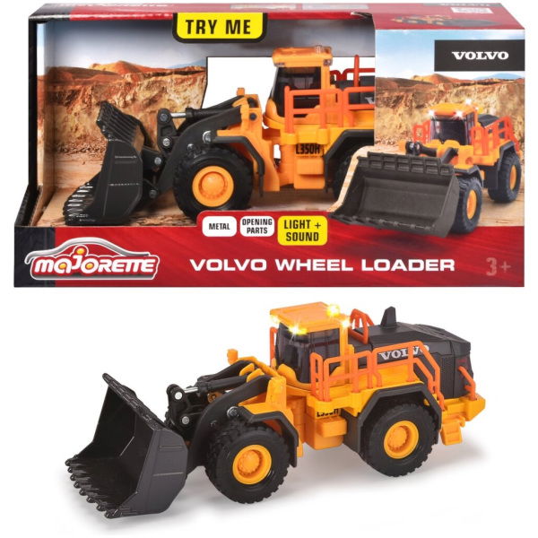 Majorette Grand Series Volvo Wiellader Constructie Metaal Licht En Geluid 21 Cm Speelgoedvoertuig - Afbeelding 1