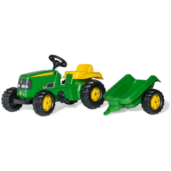 Rolly Toys  012190 Rollykid John Deere Tractor + Aanhanger - Afbeelding 1