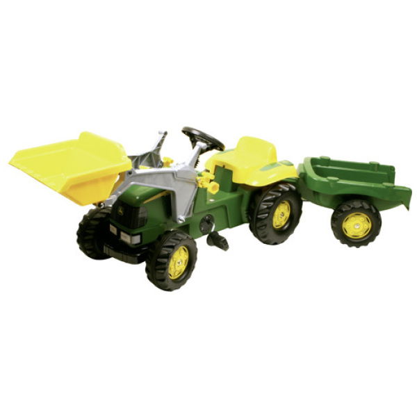 Rolly Toys 023110 Rollykid John Deere Tractor Met Lader En Aanhanger - Afbeelding 1