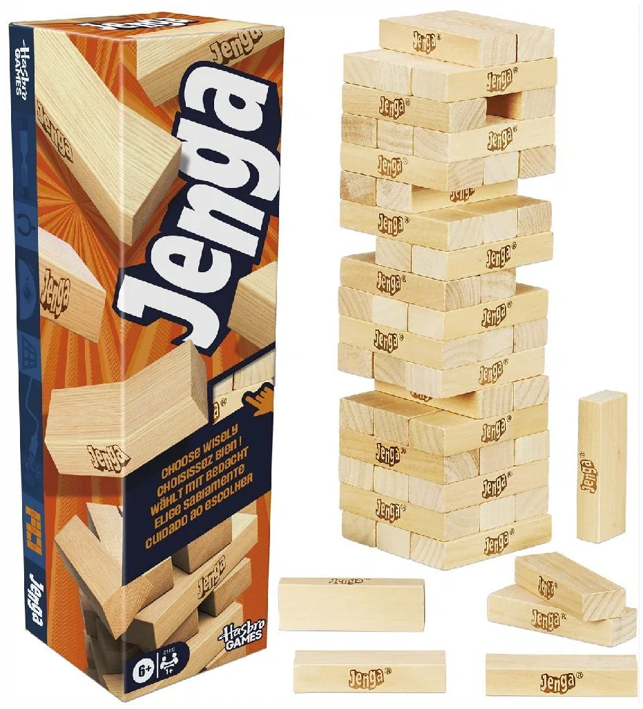 5010996295804_0.jpg Hasbro Gaming Jenga Hout - Afbeelding 1