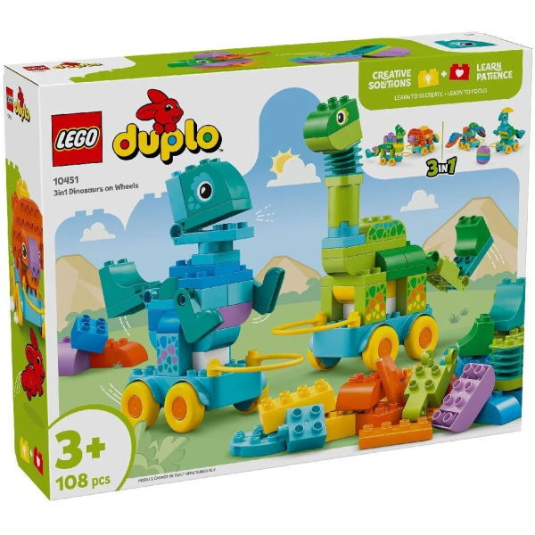 Lego Duplo 10451 3In1 Dinosaurussen Op Wielen - Afbeelding 1