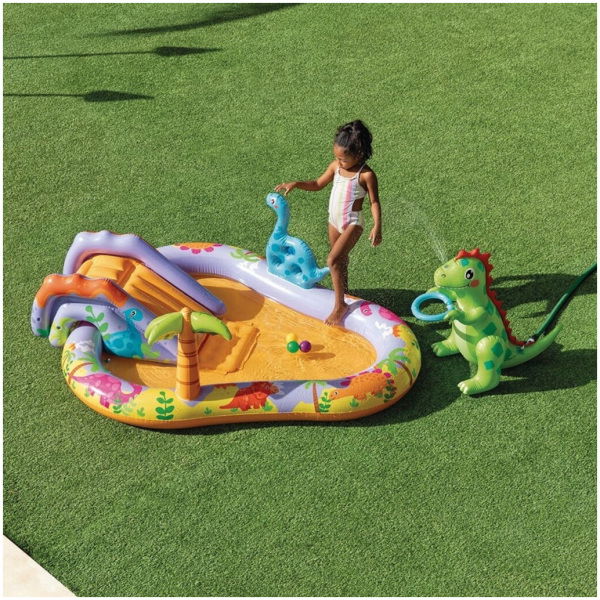 Intex 56139Np Opblaasbaar Speelzwembad Dino Park Met Glijbaan 201X157X69Cm - Afbeelding 2