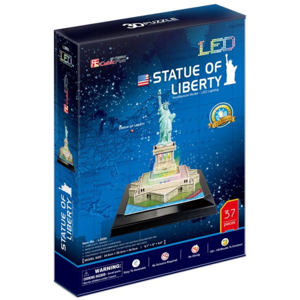 Cubic Fun 3D Puzzel Statue Of Liberty + Led Verlichting 37 Stukjes - Afbeelding 4