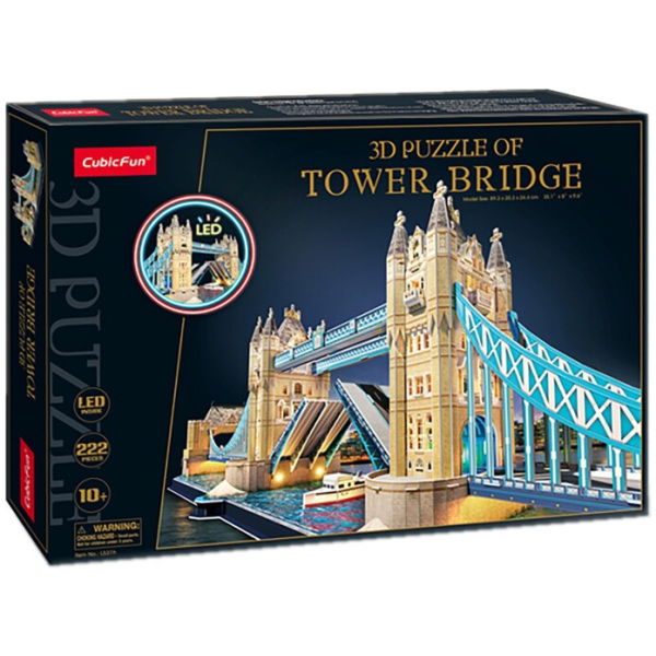 Cubic Fun 3D Puzzel Tower Bridge + Led Verlichting 222 Stukjes - Afbeelding 3
