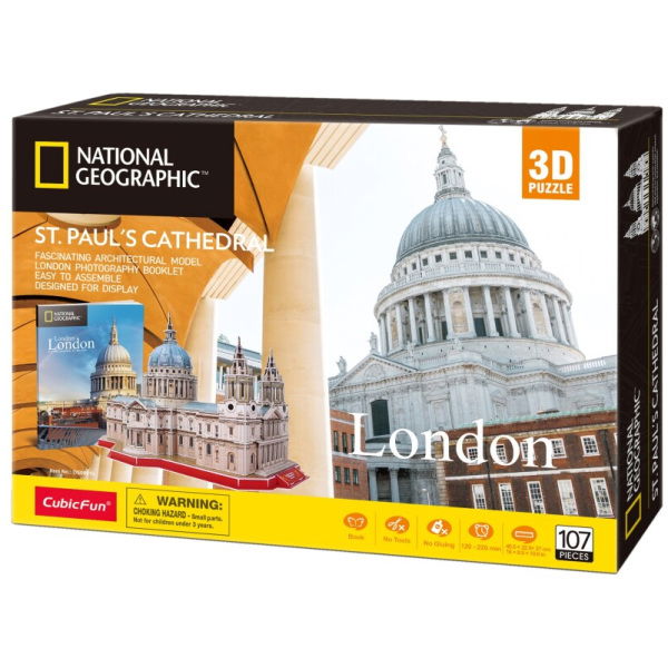 Cubic Fun National Geographic 3D Puzzel St. Pauls Cathedral 107 Stukjes - Afbeelding 4