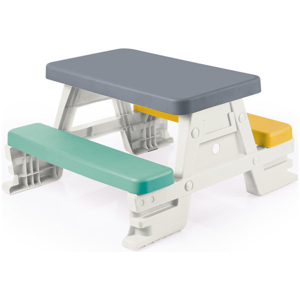 Dolu 2618 Picknicktafel Voor 4 Kinderen Binnen/Buiten Grijs/Geel/Blauw/Wit - Afbeelding 1