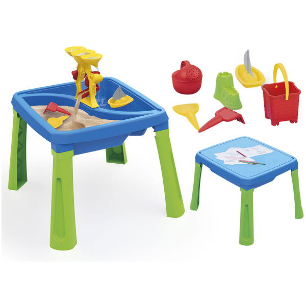 Dolu 3077 3-In-1 Zand/Watertafel Met Tekentafel Blauw/Groen - Afbeelding 1