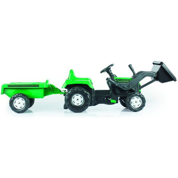 Dolu Pedaal Trekker Graafmachine + Aanhanger Groen - Afbeelding 3
