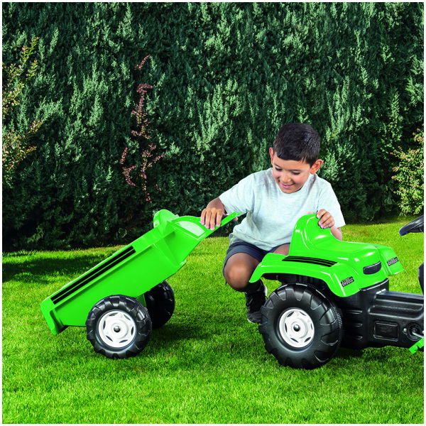 Dolu Pedaal Trekker Graafmachine + Aanhanger Groen - Afbeelding 6