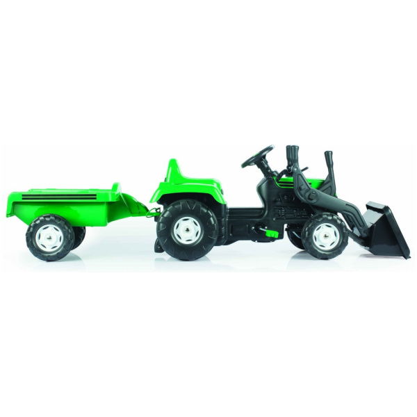Dolu Pedaal Trekker Graafmachine + Aanhanger Groen - Afbeelding 5