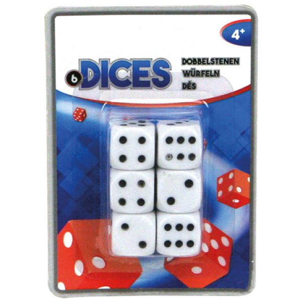 Basic Dobbelset Dobbelstenen 6 Stuks - Afbeelding 1