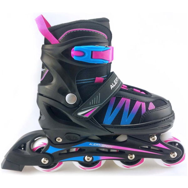 Alert Inline Skates Maat 35-38 Roze/Blauw/Zwart - Afbeelding 1
