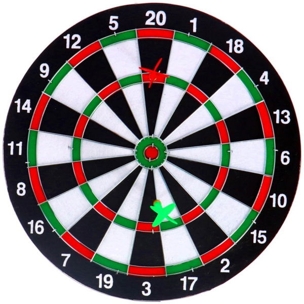Overige Merken Dartboard Tweezijdig + 6 Pijlen 37 Cm - Afbeelding 3