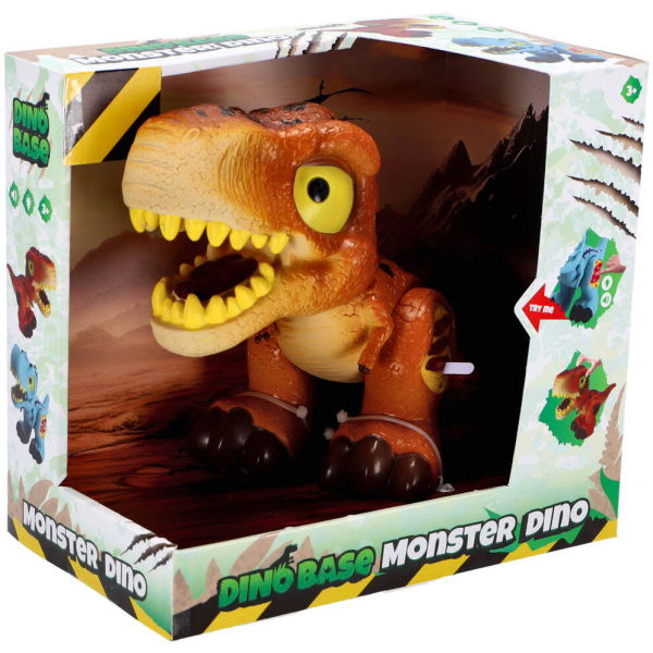Dinobase Dino + Licht En Geluid Bruin - Afbeelding 1