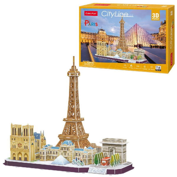 Cubic Fun City Line 3D Puzzel Parijs 114 Stukjes - Afbeelding 1