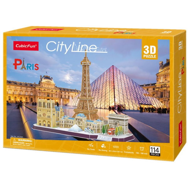 Cubic Fun City Line 3D Puzzel Parijs 114 Stukjes - Afbeelding 3