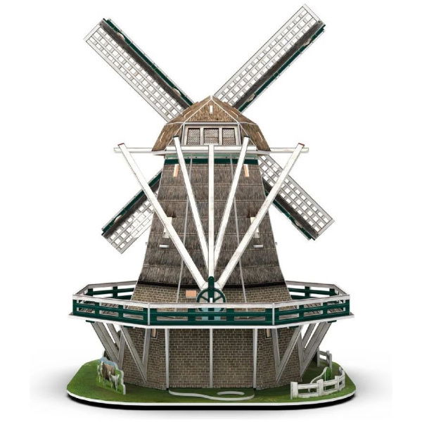 Cubic Fun 3D Puzzel Molen + Licht 64 Stukjes - Afbeelding 4