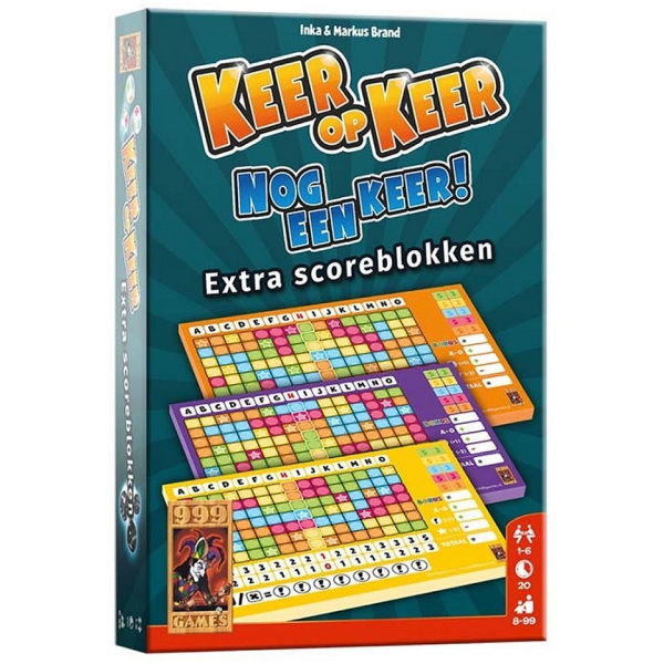 999 Games Keer Op Keer Scoreblokken 3 Stuks - Afbeelding 1