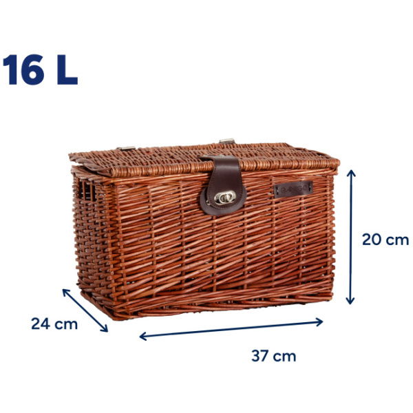 Amigo Fietsmand Met Deksel 16 Liter Riet - Afbeelding 2