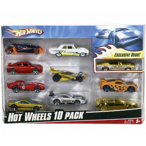0074299548864_1.jpg Mattel Hot Wheels 10 Car Giftpack Assorti - Afbeelding 1