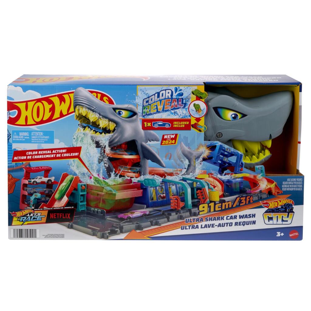 0194735195091_0.jpg Mattel Hot Wheels City Ultra Shark Car Wash Speelset - Afbeelding 1
