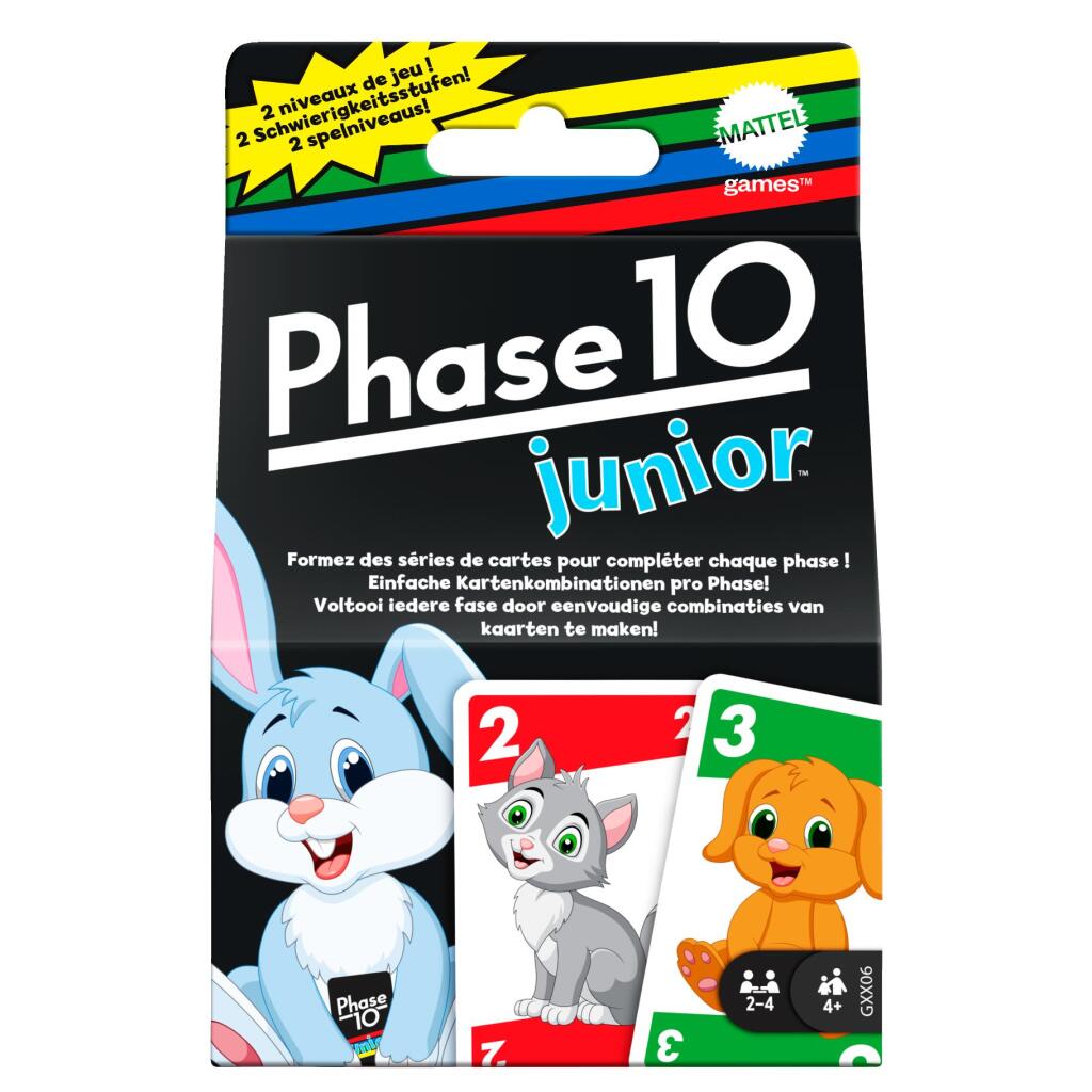 0887961964639_0.jpg Mattel Phase 10 Junior Kaartspel - Afbeelding 1