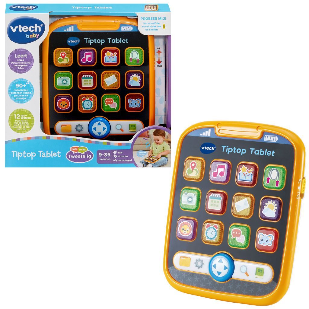 3417765785429_0.jpg Vtech Baby Tiptop Tablet + Licht En Geluid Geel - Afbeelding 1