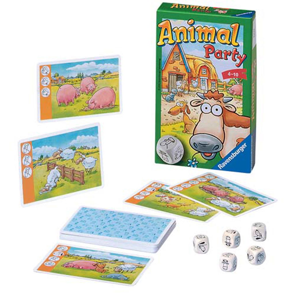 4005556231775_0.jpg Ravensburger Animal Party Pocketspel - Afbeelding 1