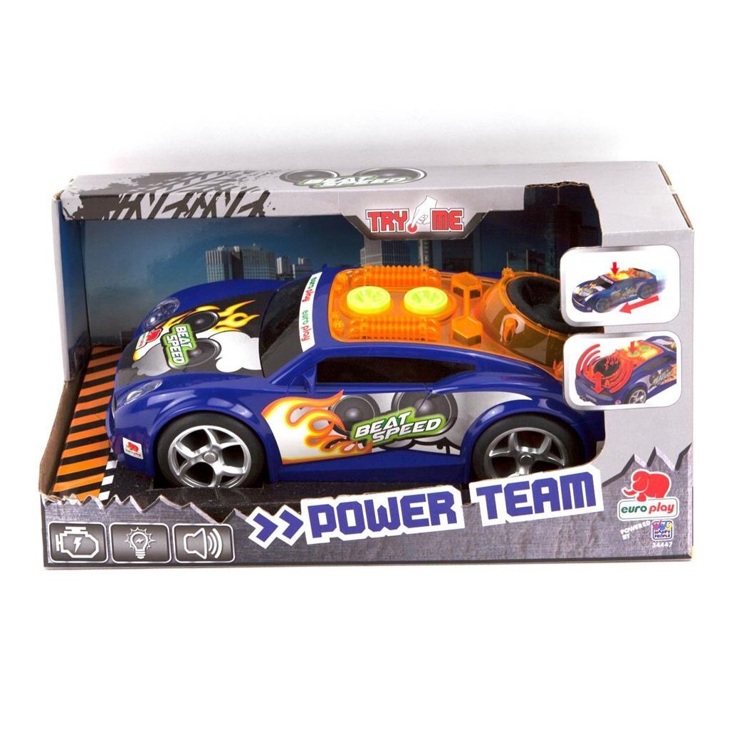 4008332344478_1.jpg Basic Euro Play Power Team Beat Speed Auto + Licht En Geluid - Afbeelding 1