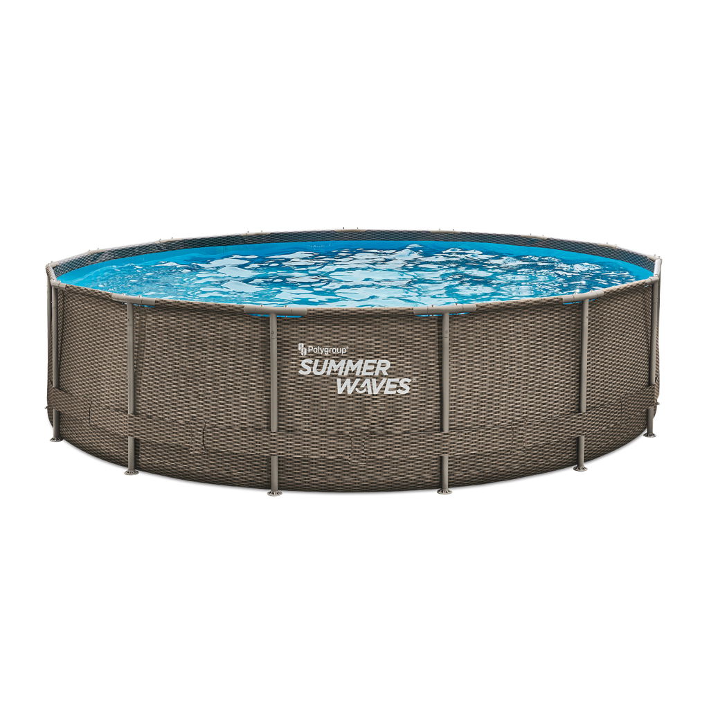 4895215111773_0.jpg Summer Waves Zwembad Active Frame 457 X 106 Cm Dark Double Rattan + Filterpomp - Afbeelding 1