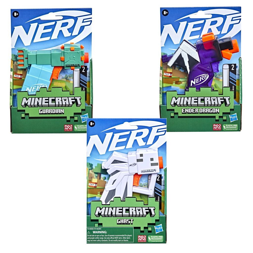 5010993949205_1.jpg Nerf Microshots Minecraft Blaster + 2 Darts Assorti - Afbeelding 1