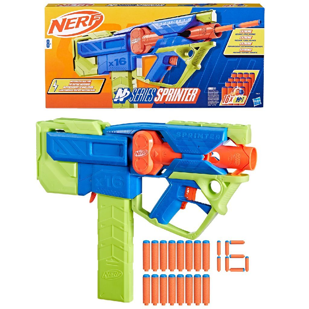 5010996260765_0.jpg Nerf N Series Sprinter Blaster + 16 Darts - Afbeelding 1