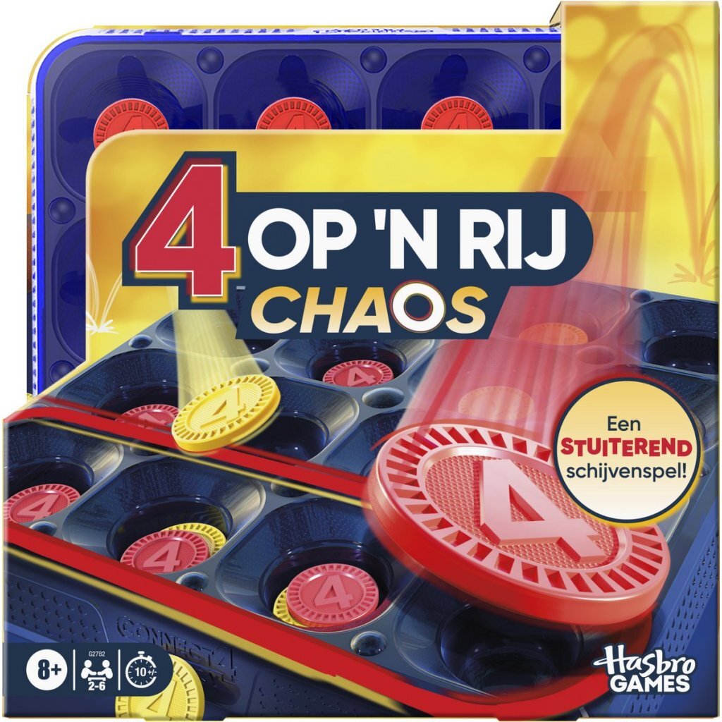 5010996350671_1.jpg Hasbro Gaming 4 Op Een Rij Chaos - Afbeelding 1