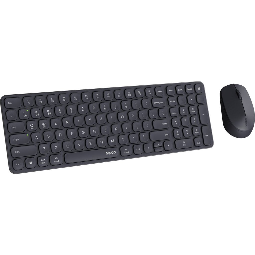 6940056125804_1.jpg Rapoo 9310M Comboset Qwerty(Nl) Toetsenbord + Muis Zwart - Afbeelding 1
