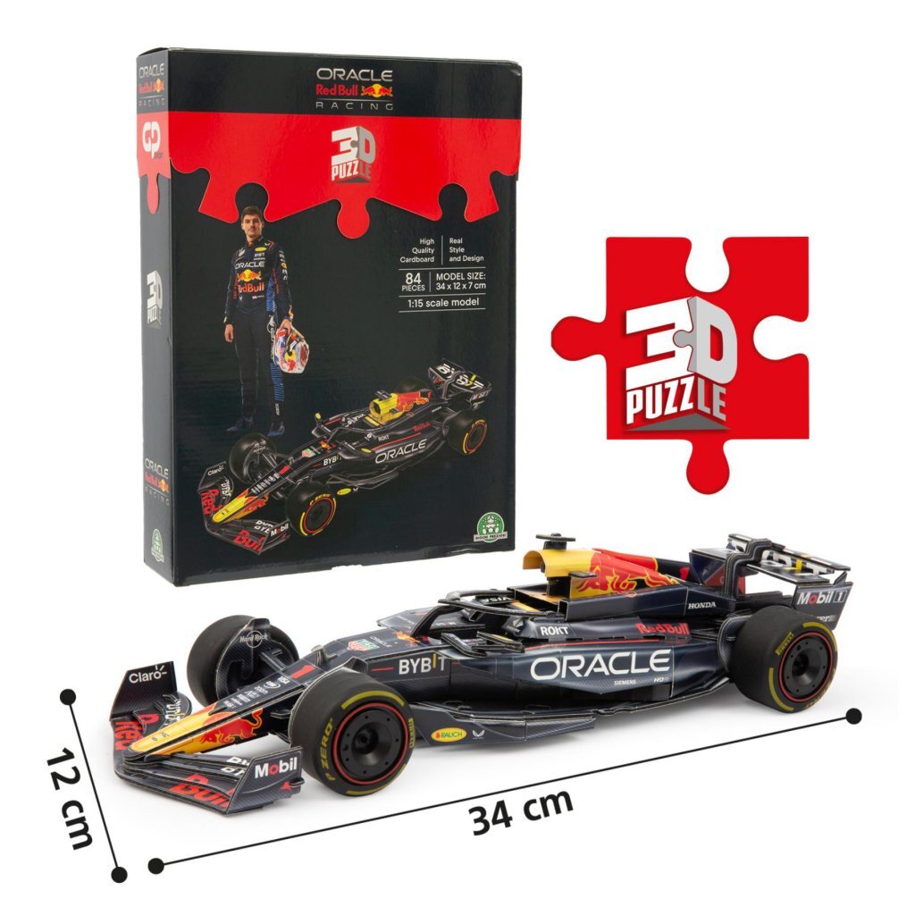 8056379177098_1.jpg Overige Merken 3D Puzzel Formule 1 Red Bull Max Verstappen 84 Stukjes - Afbeelding 1