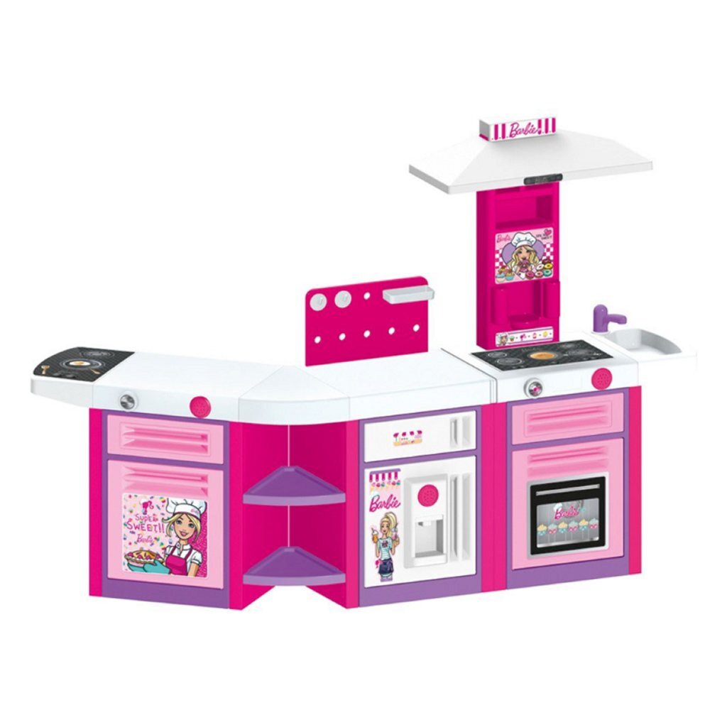 8690089016140_1.jpg Dolu Barbie Speelkeuken + Geluid Roze - Afbeelding 1